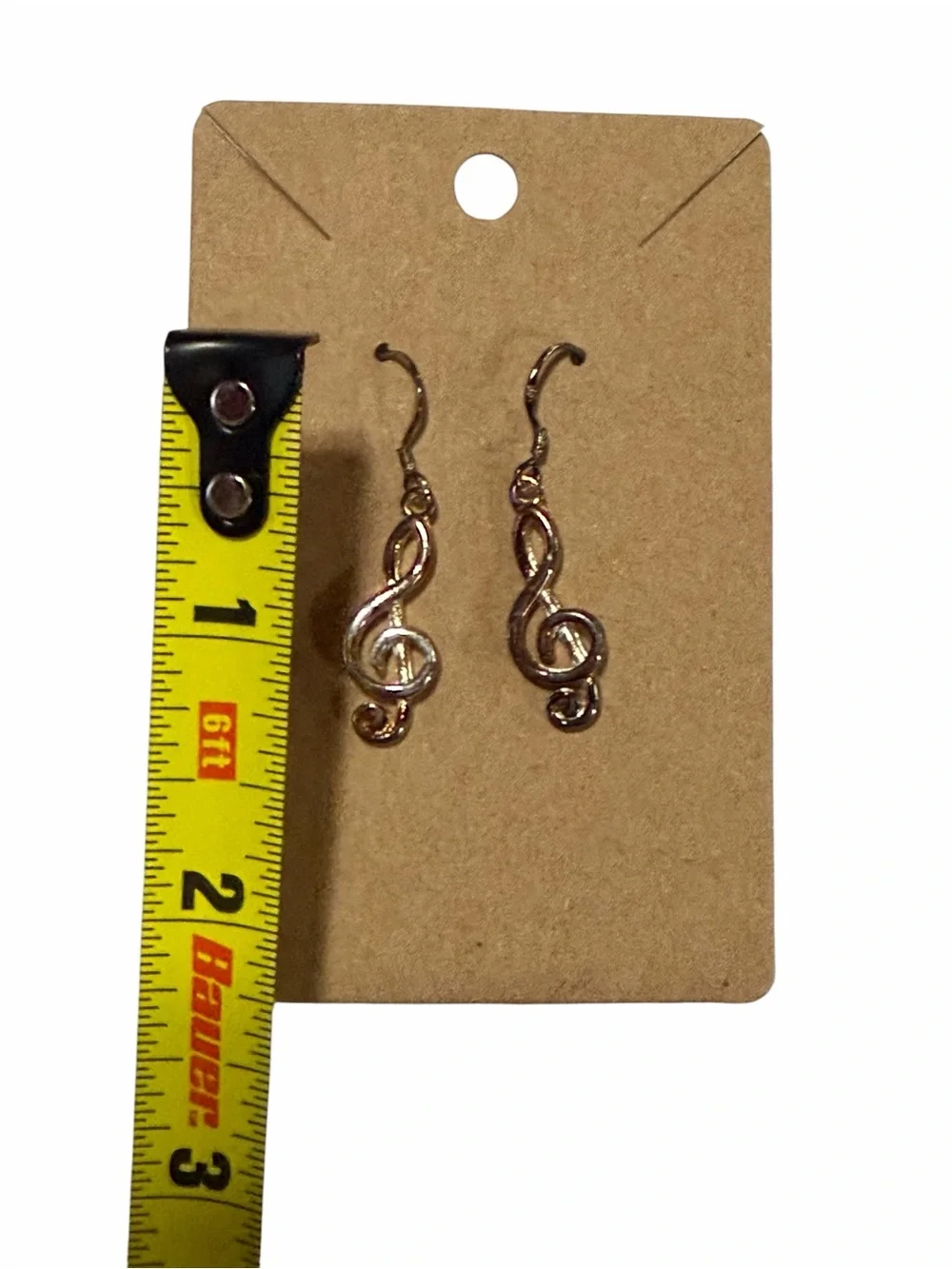 Gold Treble Clef Dangle Earrings - Women Jewelry